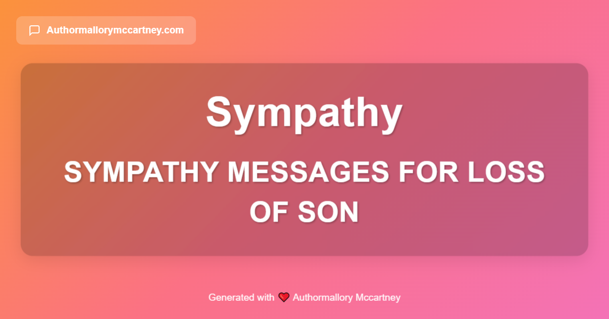 sympathy messages for loss of son