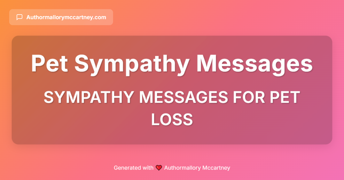 sympathy messages for pet loss