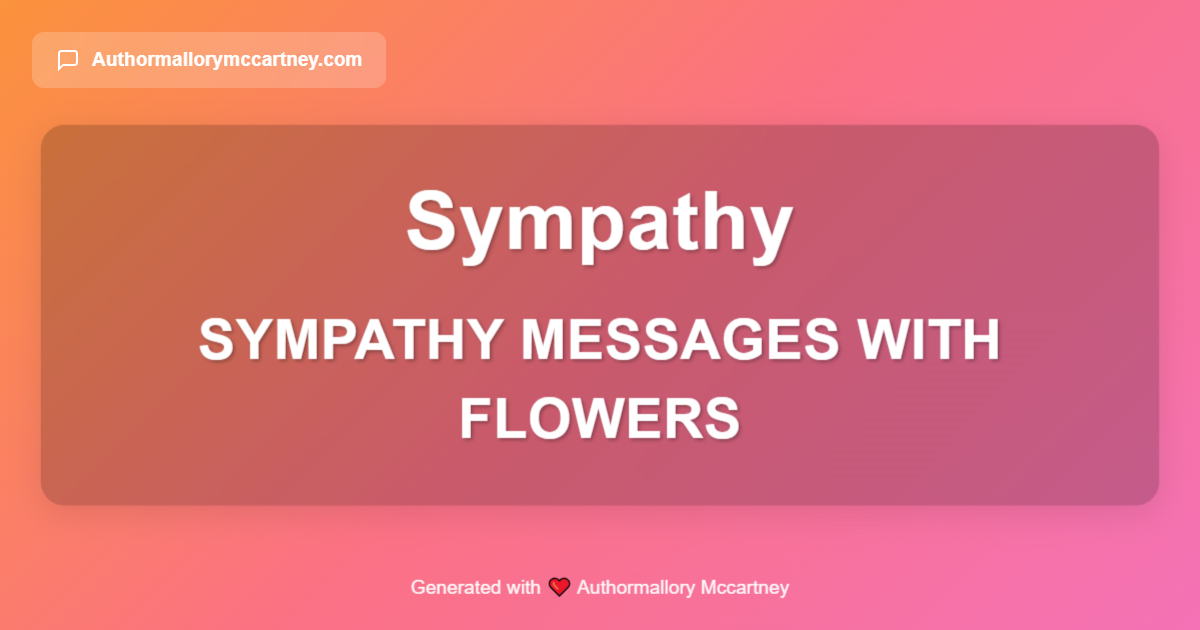 sympathy messages with flowers