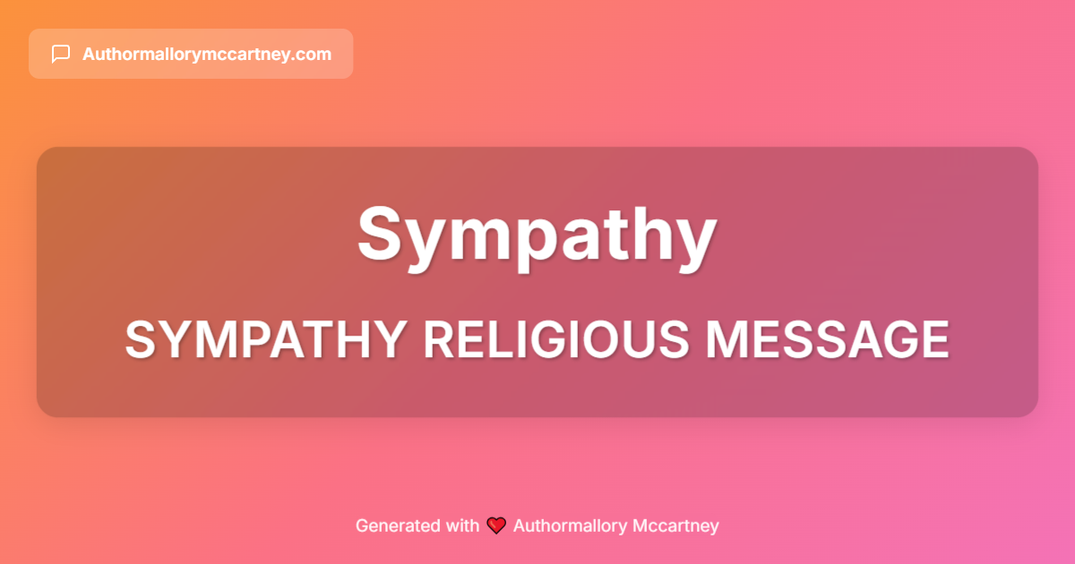 sympathy religious message