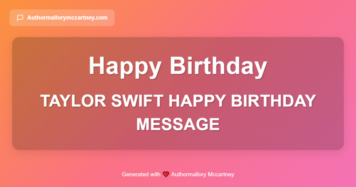 taylor swift happy birthday message