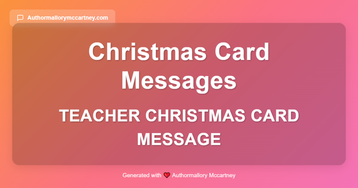 teacher christmas card message