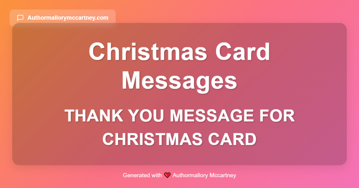 thank you message for christmas card