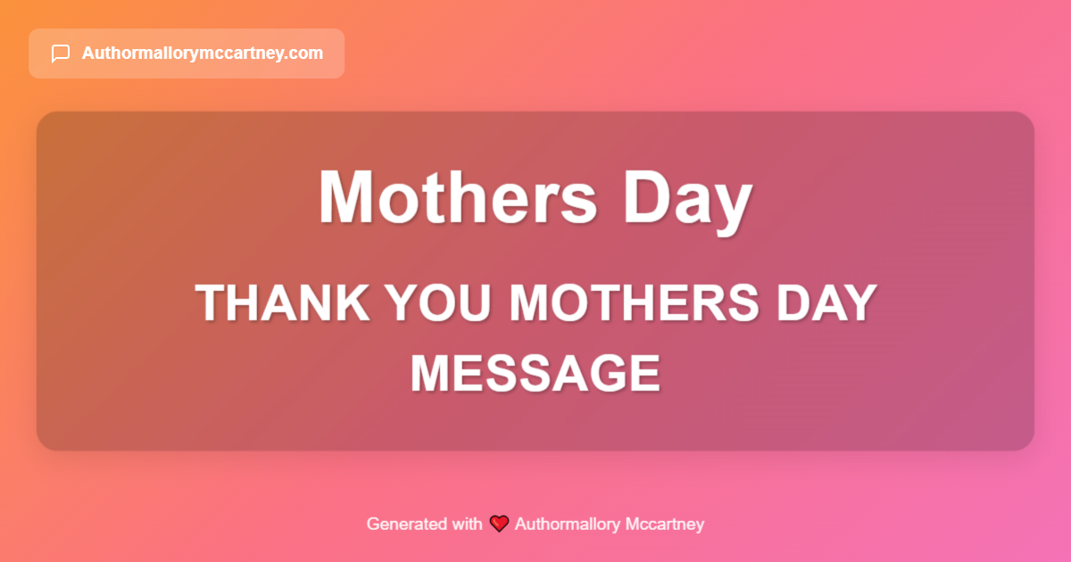thank you mothers day message