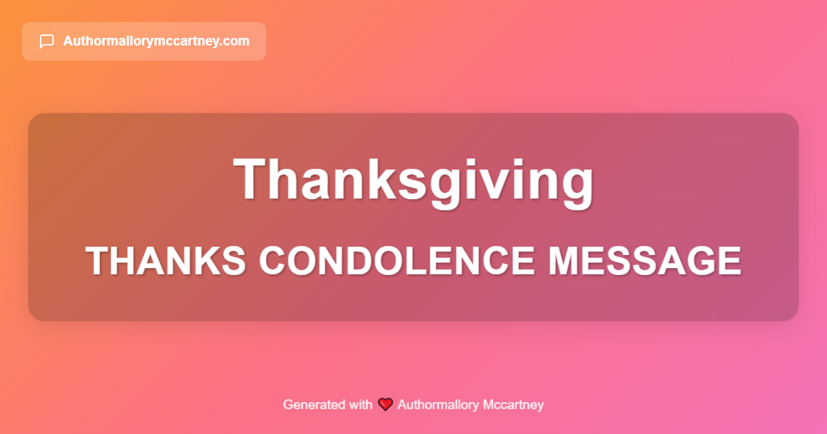 thanks condolence message