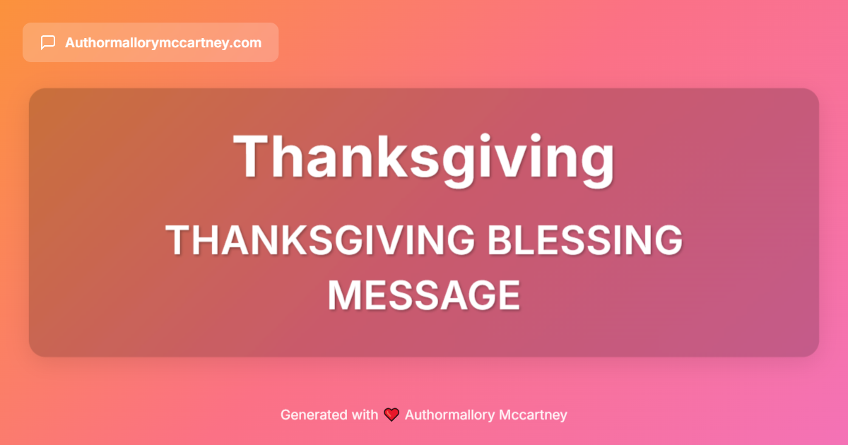 thanksgiving blessing message