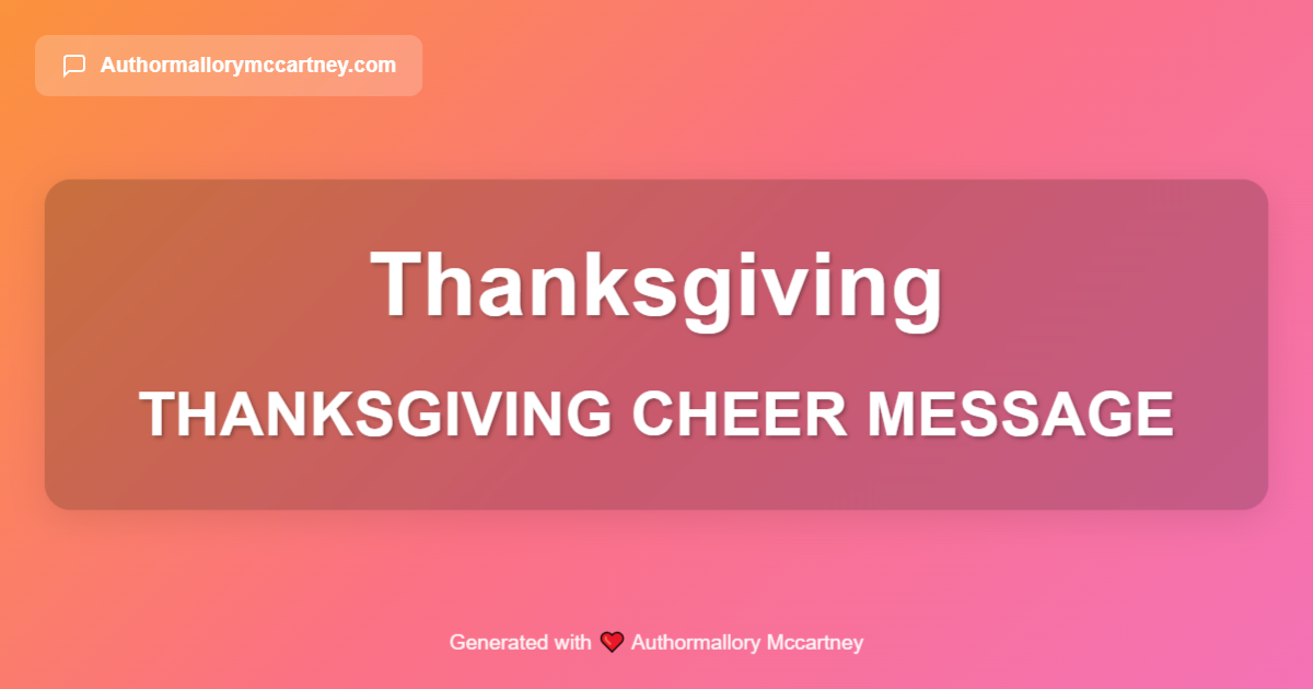 thanksgiving cheer message
