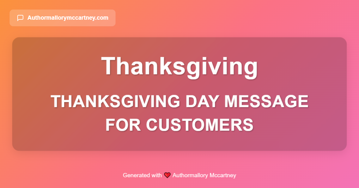 thanksgiving day message for customers
