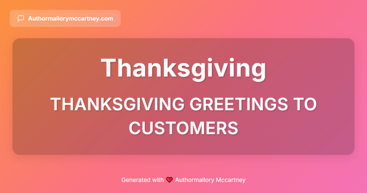 thanksgiving greetings to customers
