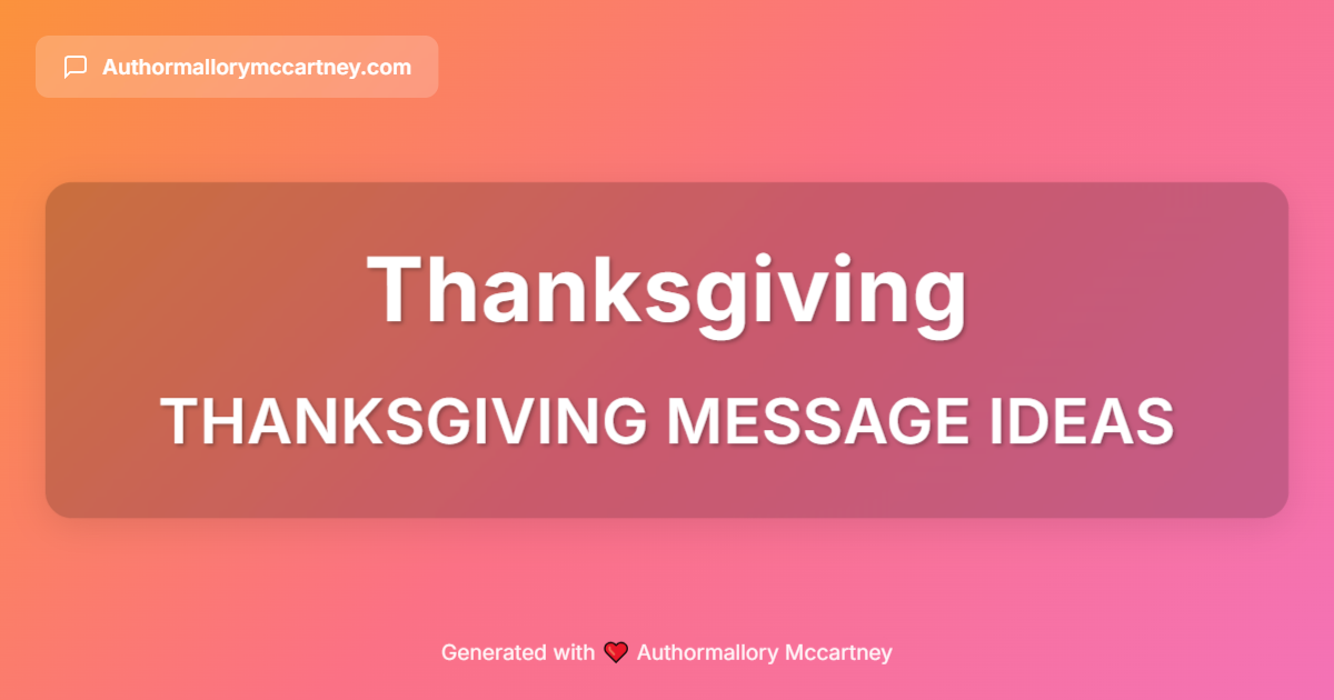 thanksgiving message ideas