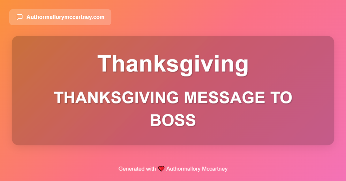 thanksgiving message to boss