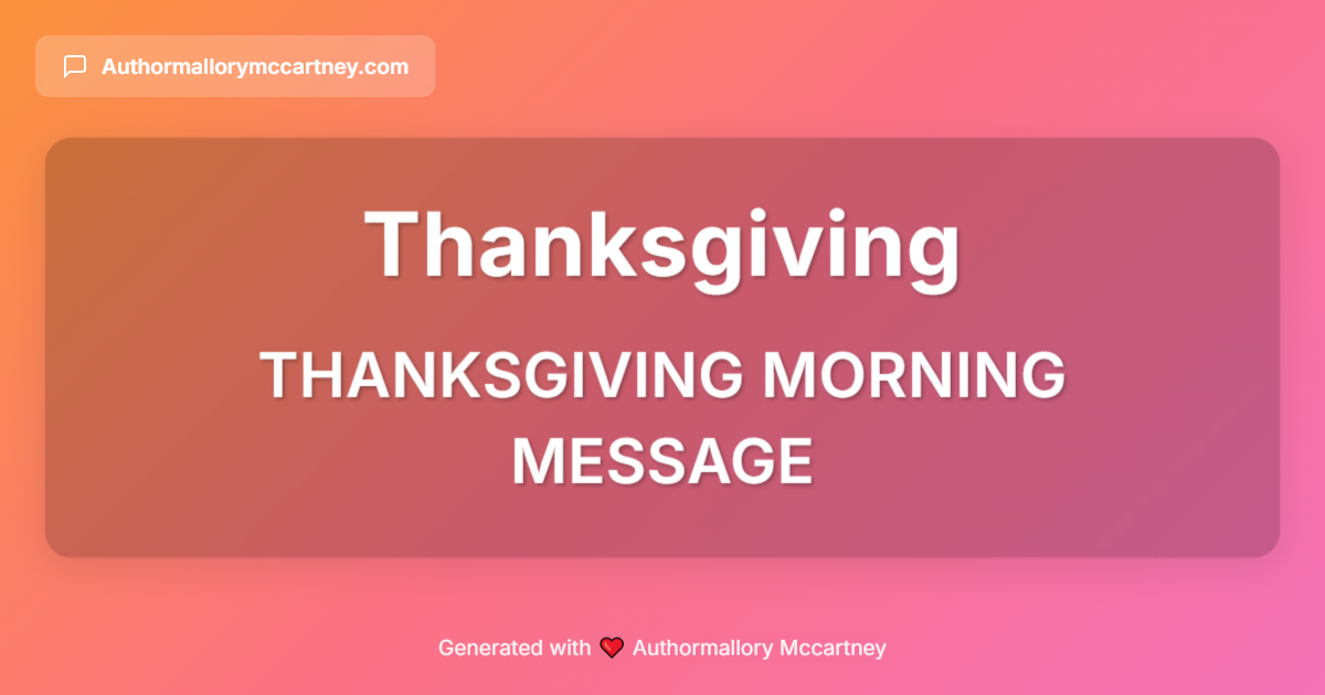 thanksgiving morning message