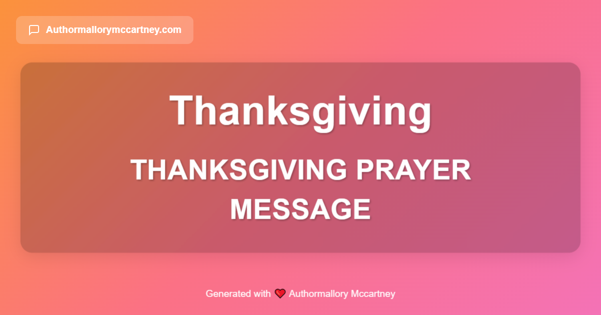 thanksgiving prayer message