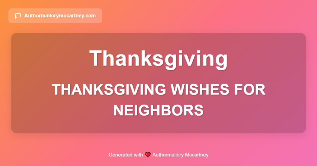 thanksgiving wishes for neighbors