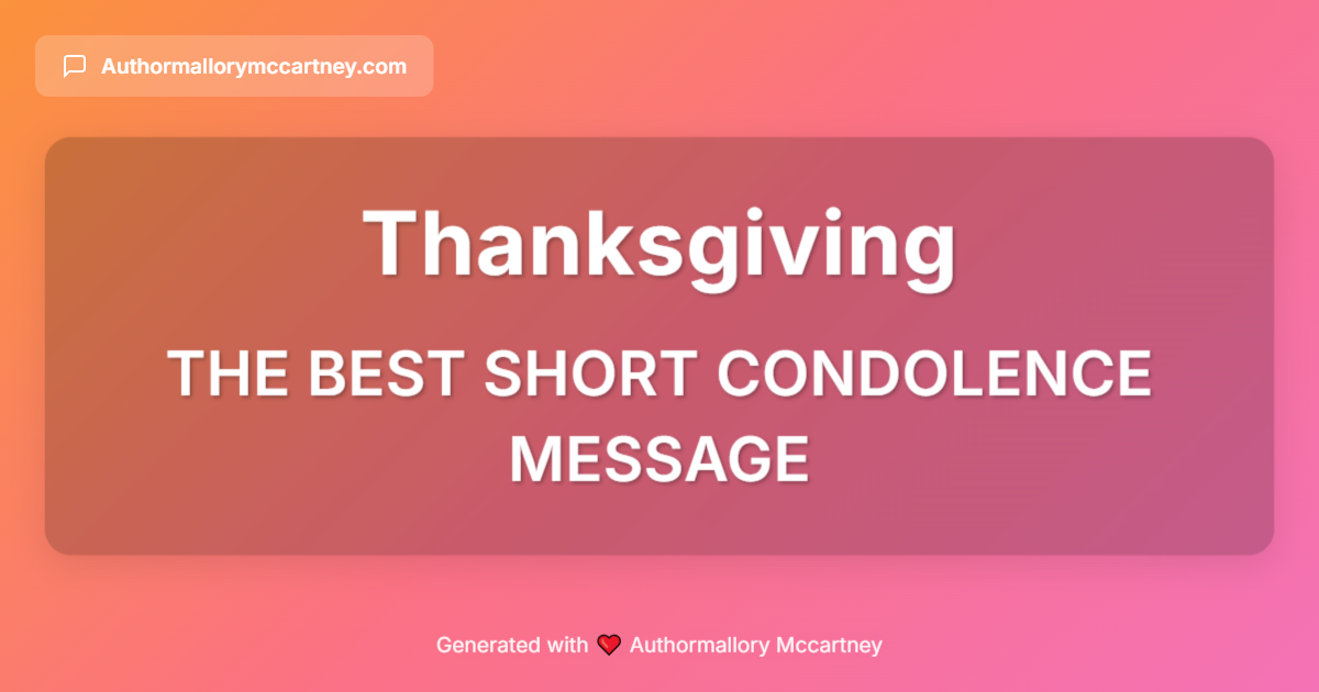 the best short condolence message