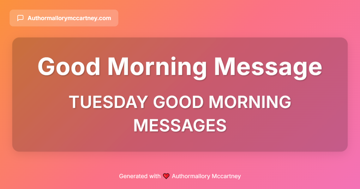 tuesday good morning messages
