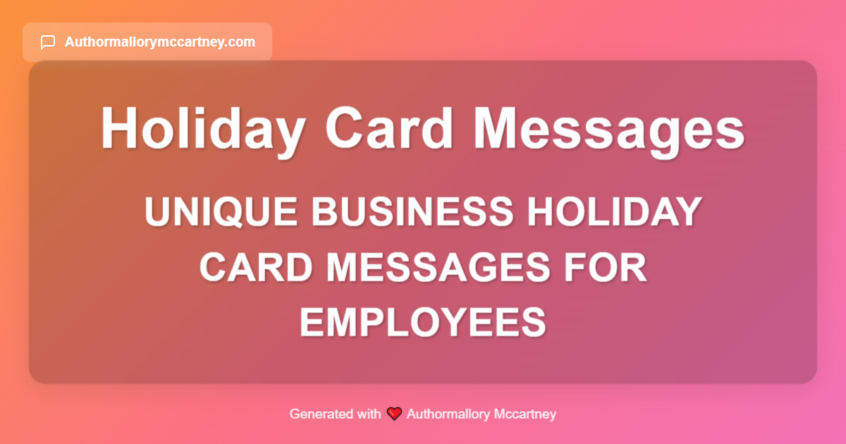 unique business holiday card messages for employees