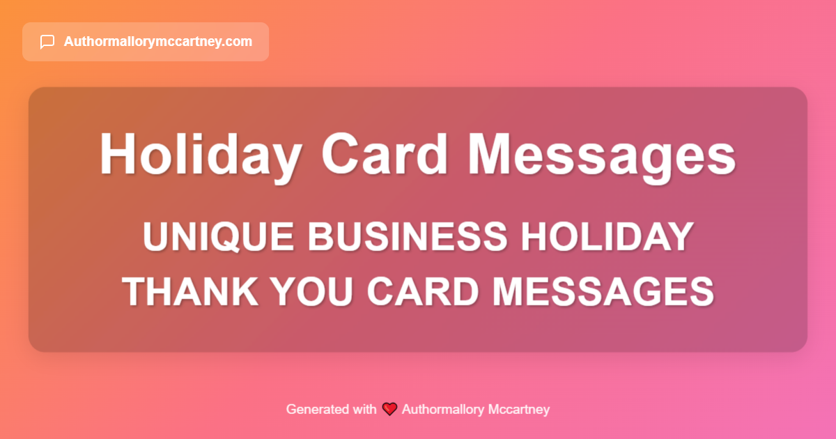 unique business holiday thank you card messages