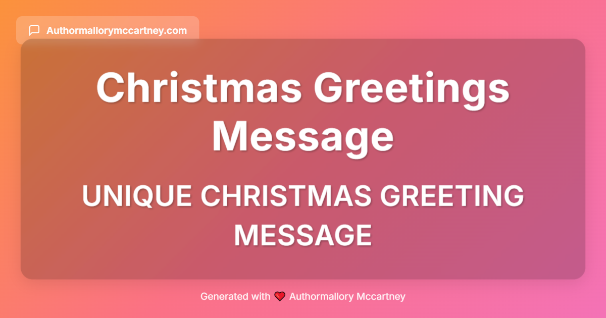 unique christmas greeting message