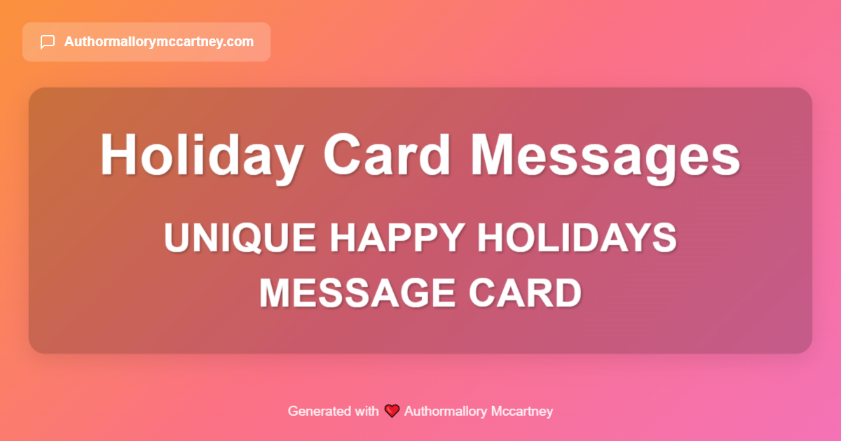 unique happy holidays message card