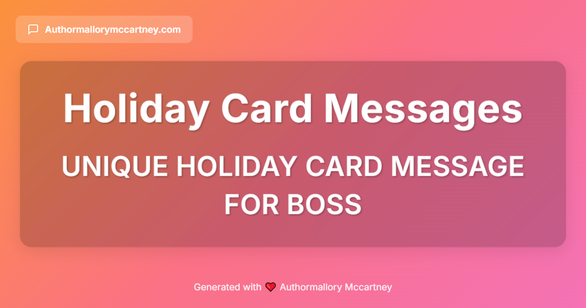 unique holiday card message for boss