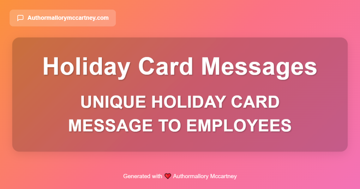 unique holiday card message to employees
