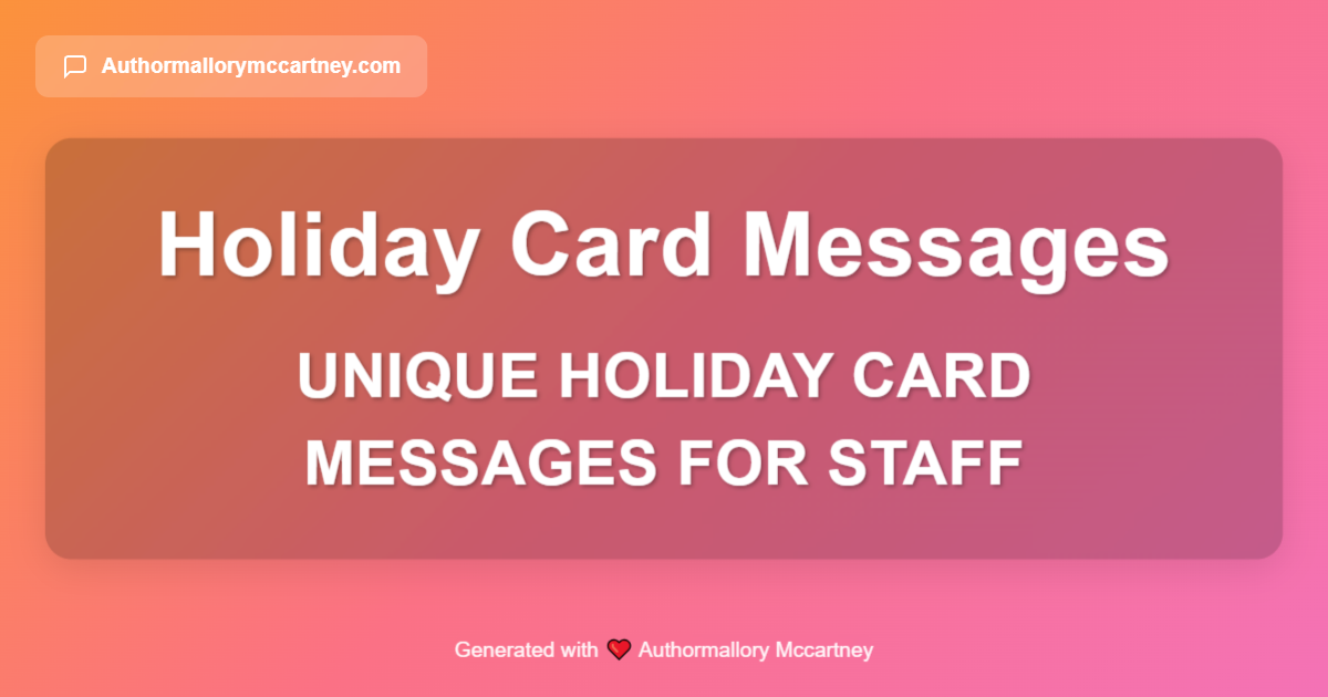 unique holiday card messages for staff
