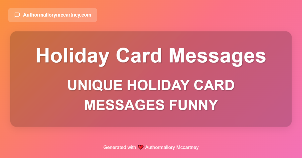 unique holiday card messages funny