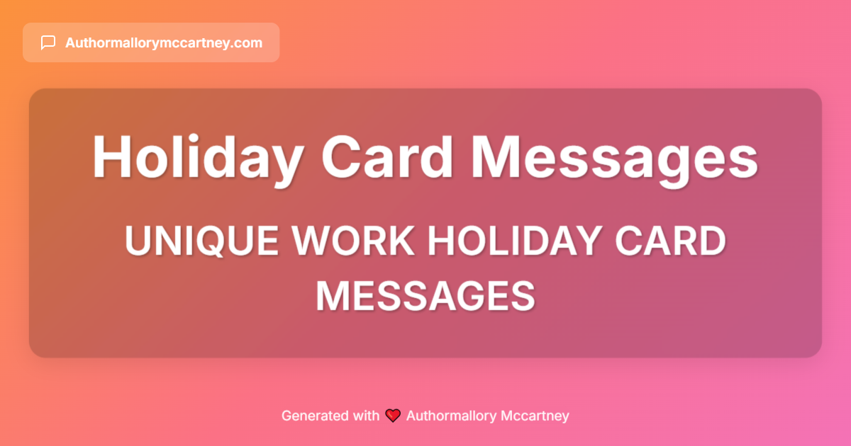 unique work holiday card messages