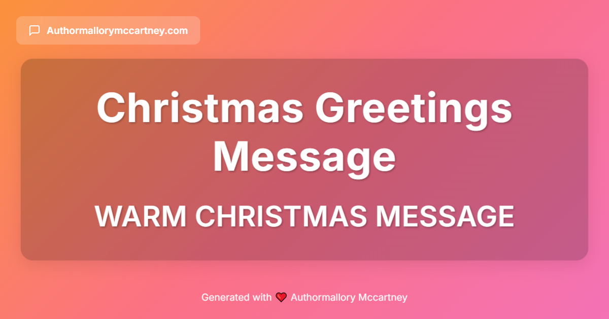 warm christmas message
