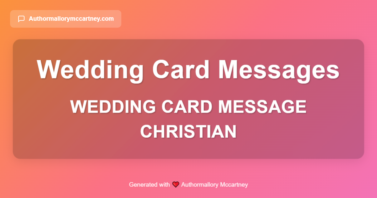 wedding card message christian