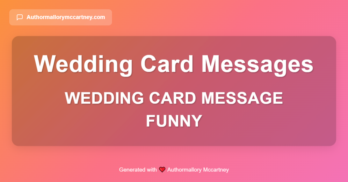 wedding card message funny
