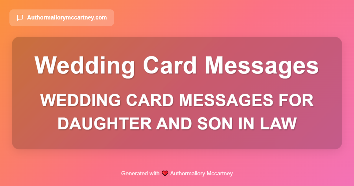wedding card messages for daughter and son in law