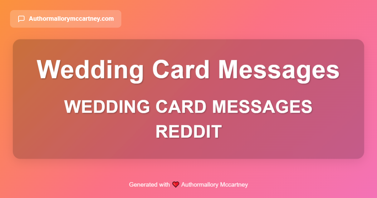 wedding card messages reddit
