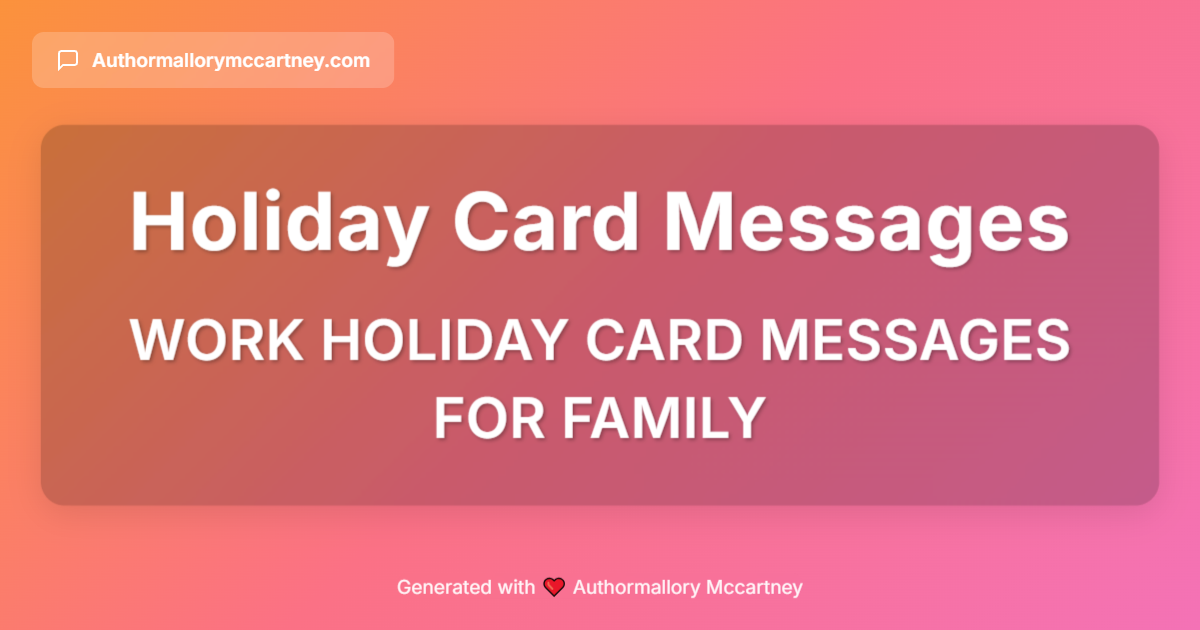 work holiday card messages for family