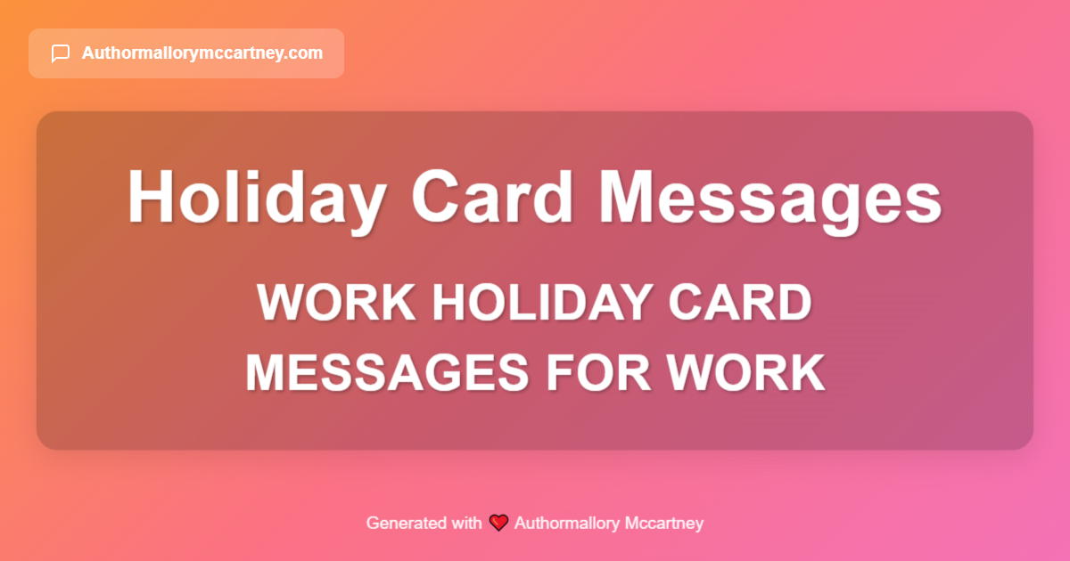 work holiday card messages for work